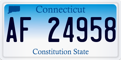 CT license plate AF24958