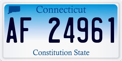 CT license plate AF24961