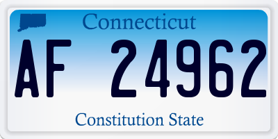 CT license plate AF24962