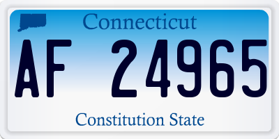 CT license plate AF24965