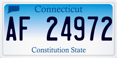 CT license plate AF24972