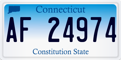 CT license plate AF24974