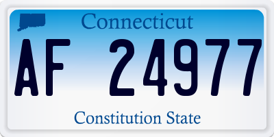 CT license plate AF24977