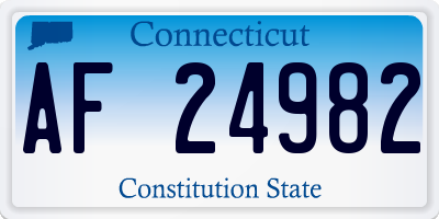 CT license plate AF24982