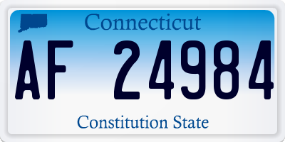 CT license plate AF24984