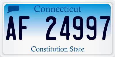 CT license plate AF24997