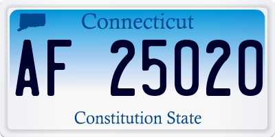 CT license plate AF25020