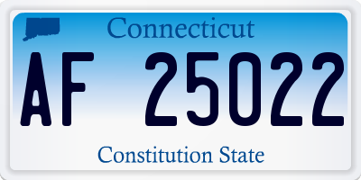 CT license plate AF25022