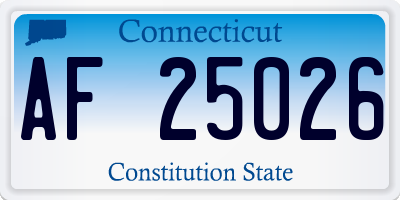 CT license plate AF25026