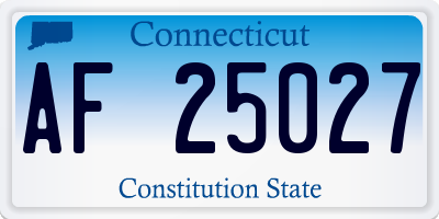 CT license plate AF25027
