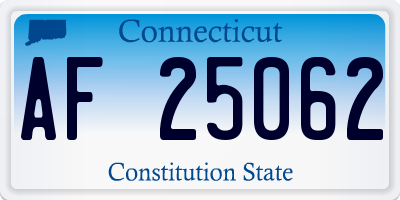 CT license plate AF25062