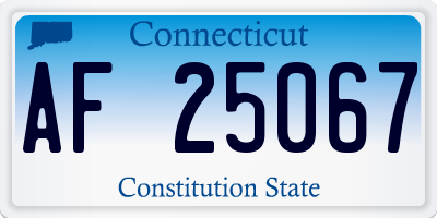 CT license plate AF25067