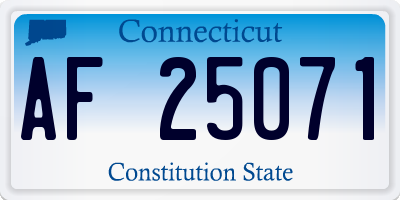 CT license plate AF25071