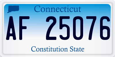 CT license plate AF25076
