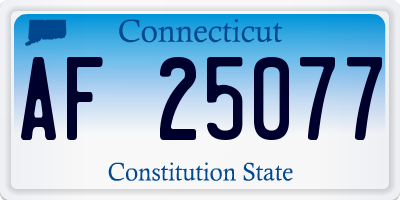 CT license plate AF25077