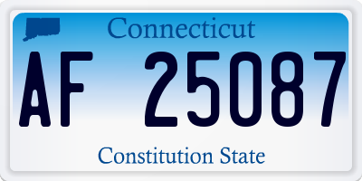 CT license plate AF25087