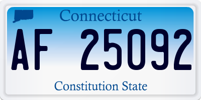 CT license plate AF25092