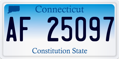 CT license plate AF25097