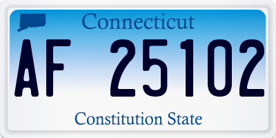 CT license plate AF25102