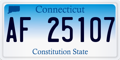 CT license plate AF25107