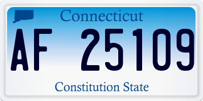 CT license plate AF25109