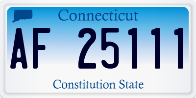 CT license plate AF25111