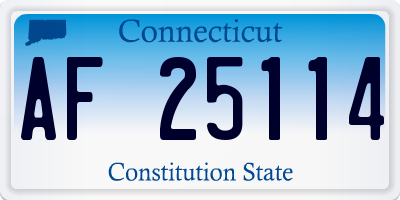 CT license plate AF25114
