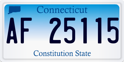 CT license plate AF25115