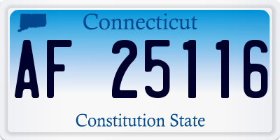 CT license plate AF25116