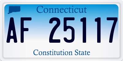 CT license plate AF25117