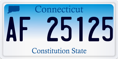 CT license plate AF25125