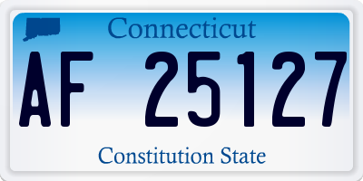 CT license plate AF25127