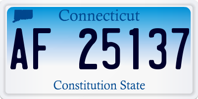 CT license plate AF25137