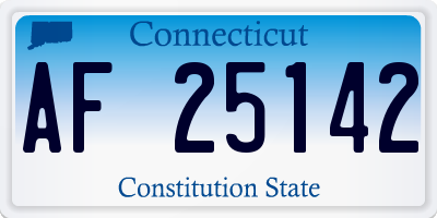 CT license plate AF25142