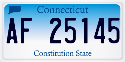 CT license plate AF25145