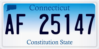 CT license plate AF25147