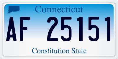 CT license plate AF25151