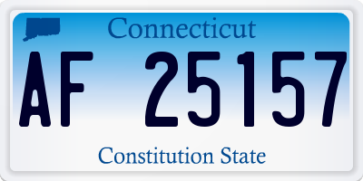 CT license plate AF25157