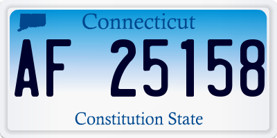 CT license plate AF25158