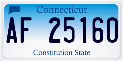 CT license plate AF25160
