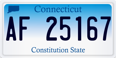 CT license plate AF25167