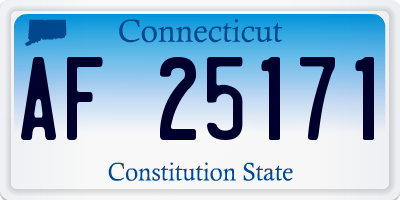 CT license plate AF25171