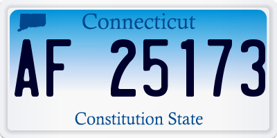 CT license plate AF25173