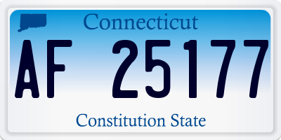 CT license plate AF25177