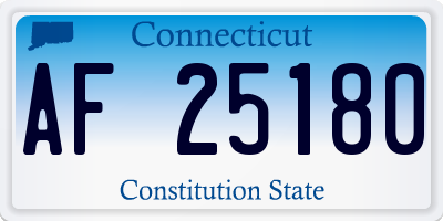 CT license plate AF25180
