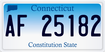 CT license plate AF25182