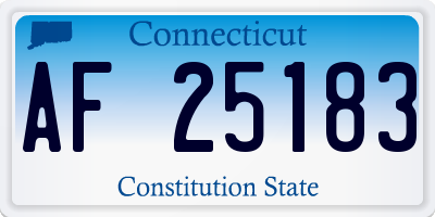 CT license plate AF25183