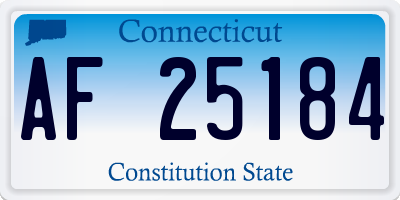 CT license plate AF25184