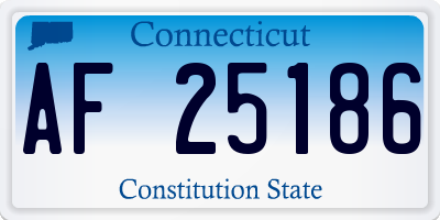 CT license plate AF25186