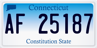CT license plate AF25187